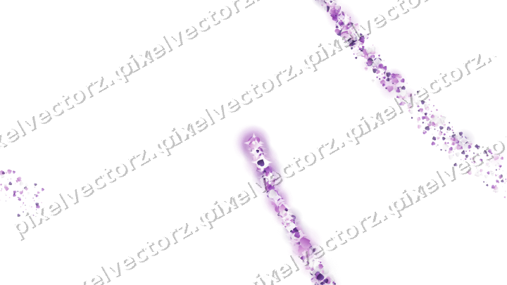 Nahtloser Sternenschweif aus Herzen in Violett auf transparentem Grund