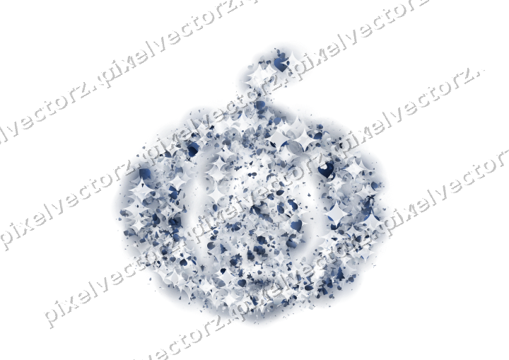 Seamless glitter pumpkin in dark blue on a transparent background