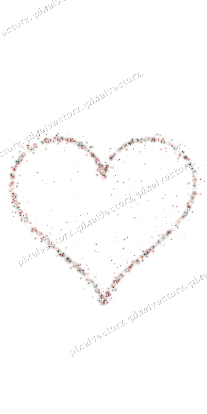 Seamless glitter heart in dark red on a transparent background