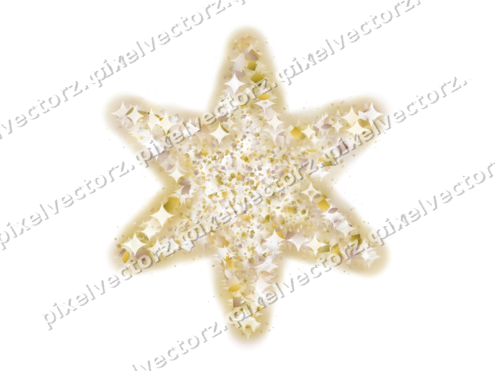 Seamless glitter star in amber on a transparent background