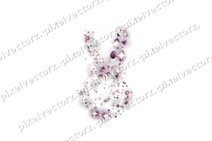 Seamless glitter easter bunny on a transparent background