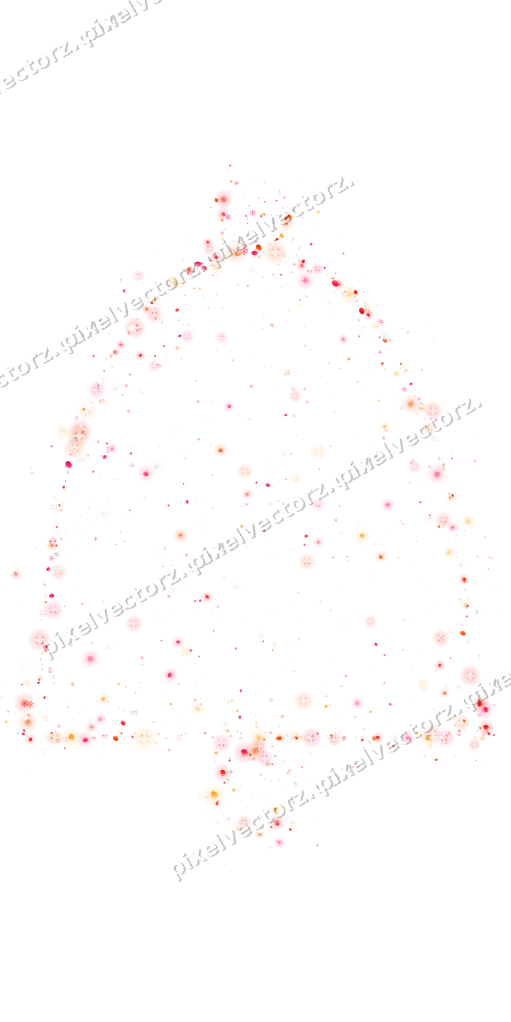 Seamless glitter bell in red and orange on a transparent background