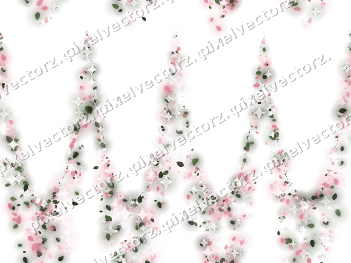 Seamless glitter garland of eggs in pink on a transparent background