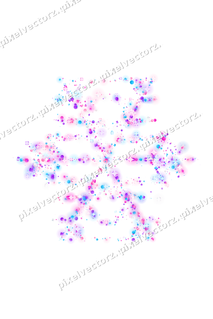 Seamless glitter snowflake in magenta on a transparent background