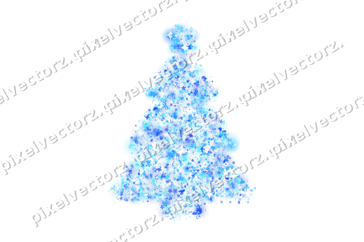 Seamless glitter christmas tree in cyan on a transparent background