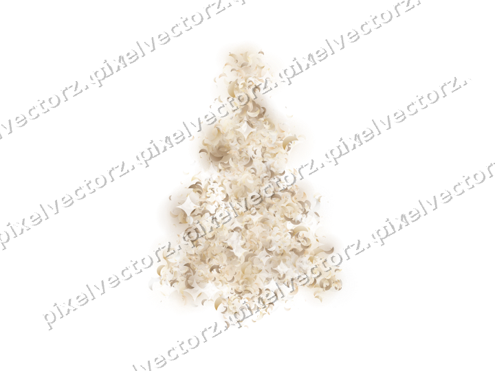 Seamless glitter christmas tree in amber on a transparent background