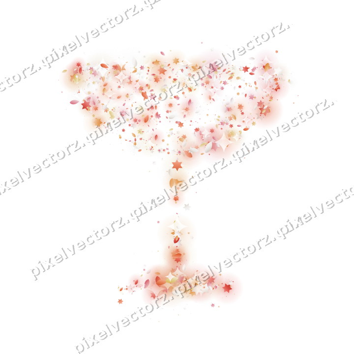 Seamless glitter champagne coupe in red on a transparent background