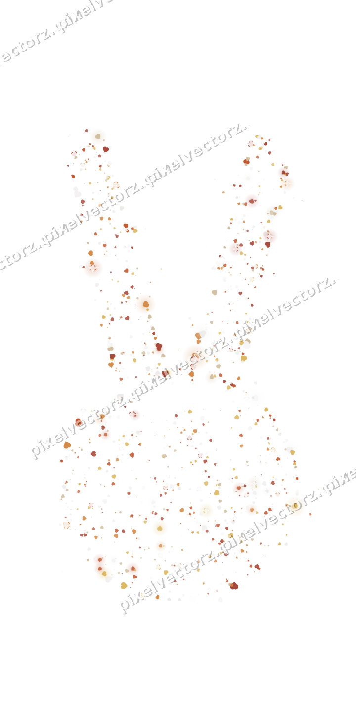 Seamless glitter easter bunny of hearts on a transparent background