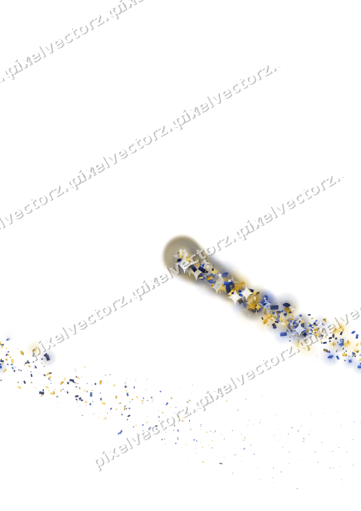 Seamless star trail in amber and blue on a transparent background