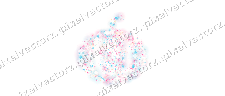 Seamless glitter pumpkin in pink and cyan on a transparent background