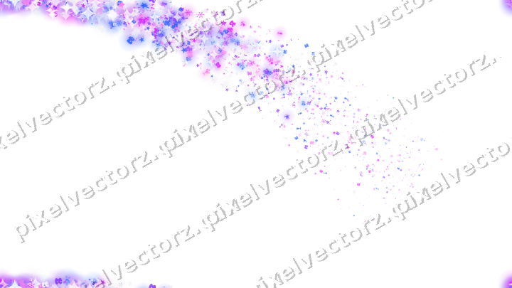 Seamless star trail in purple and blue on a transparent background