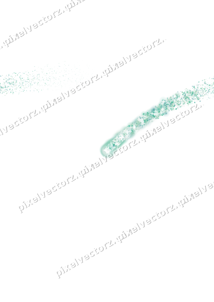 Seamless star trail of shamrocks in green on a transparent background