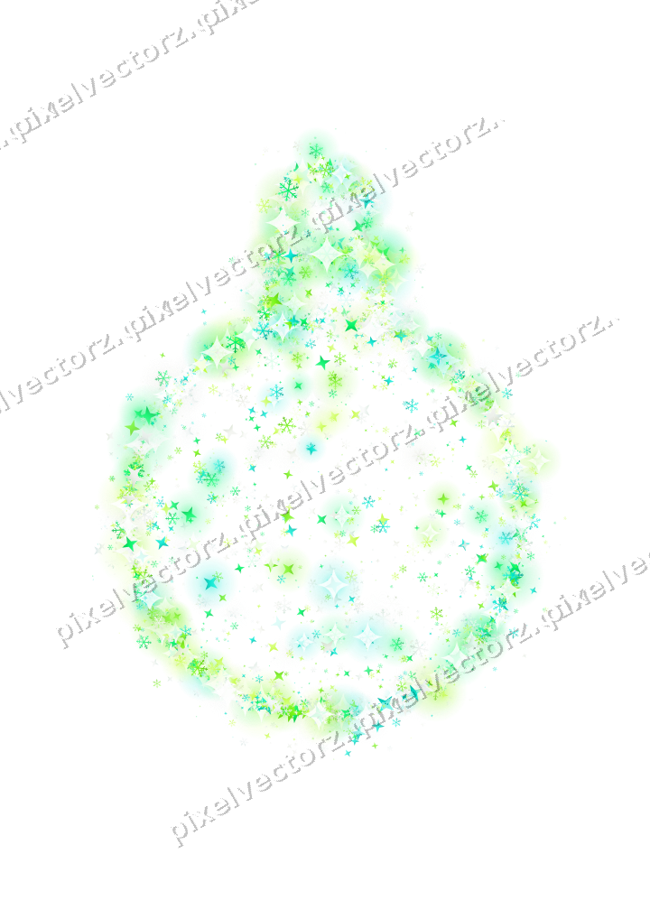 Seamless glitter bauble in green and lime on a transparent background