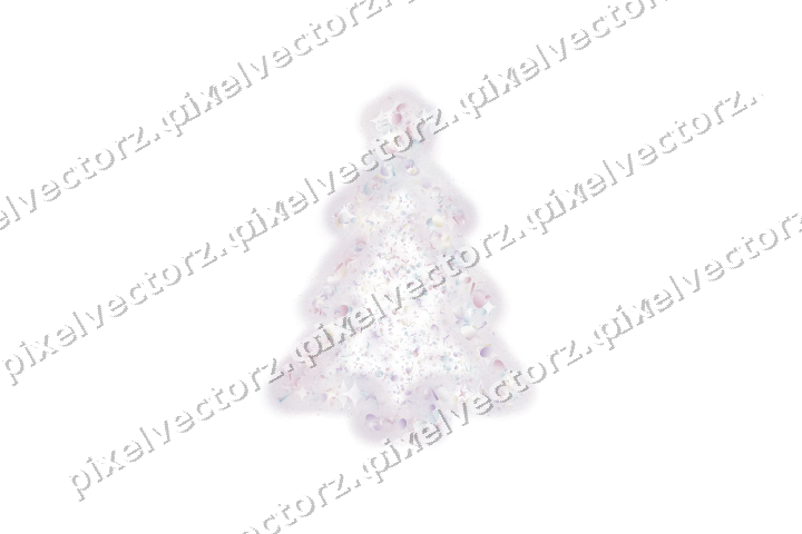 Seamless glitter christmas tree on a transparent background