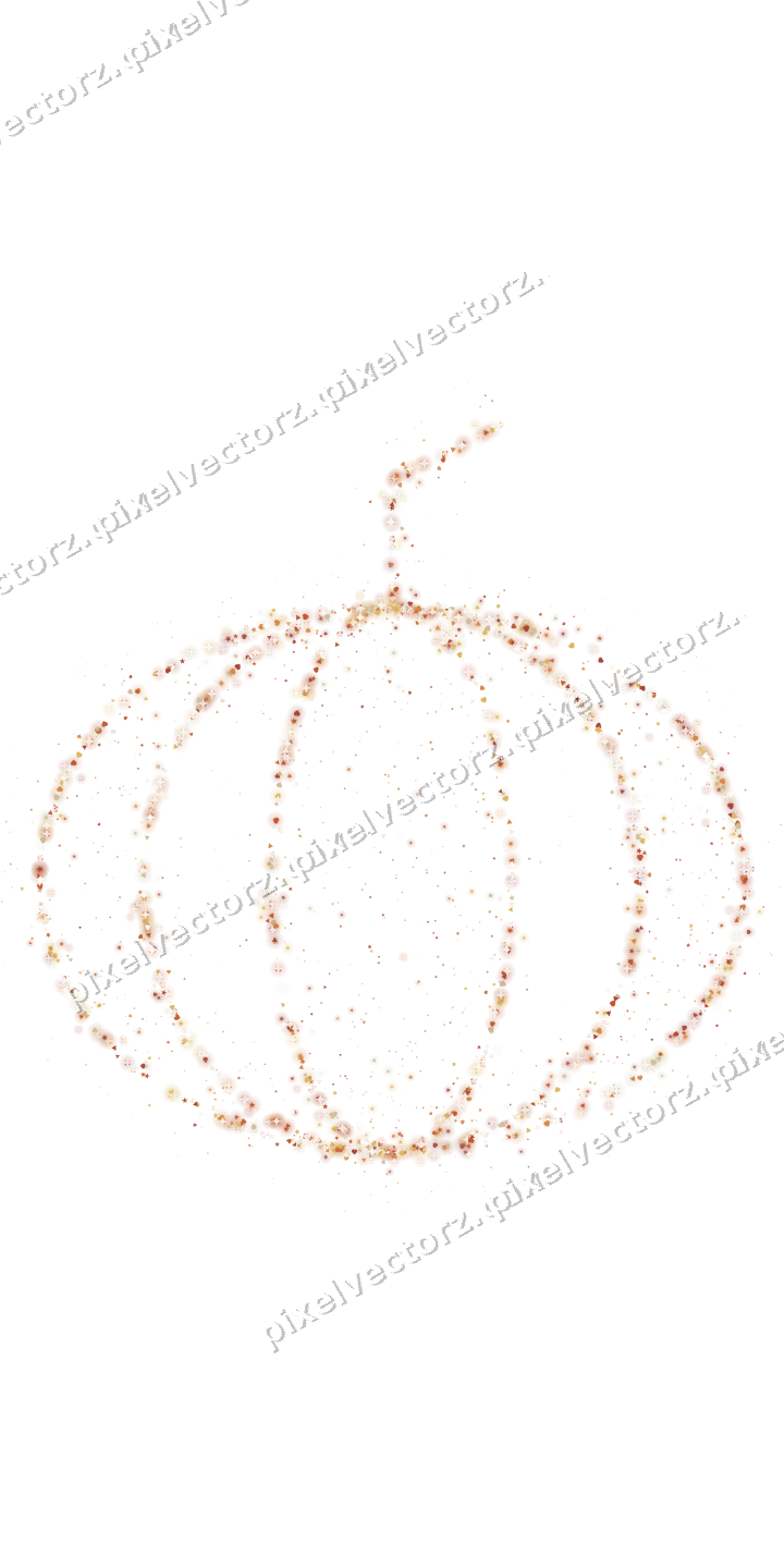 Seamless glitter pumpkin in orange on a transparent background