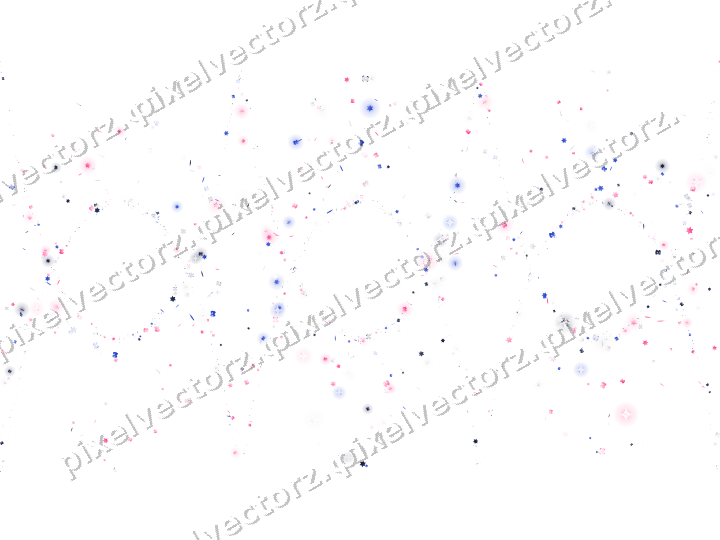 Seamless glitter garland in pink and blue on a transparent background