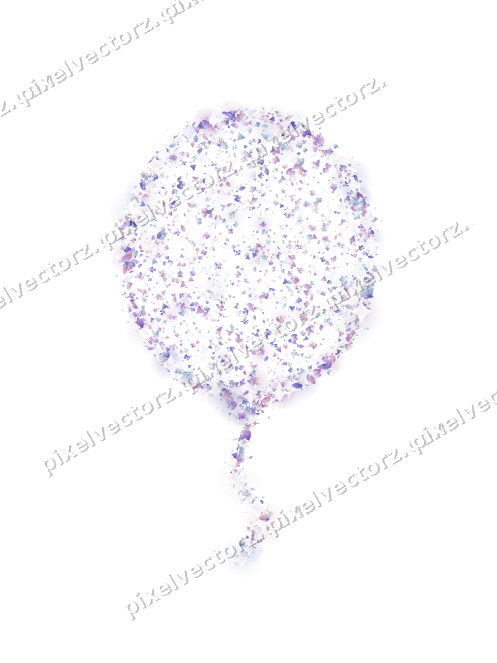 Seamless glitter balloon in purple on a transparent background