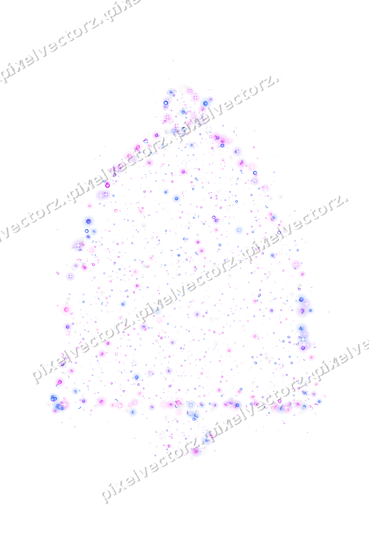 Seamless glitter bell in purple and blue on a transparent background