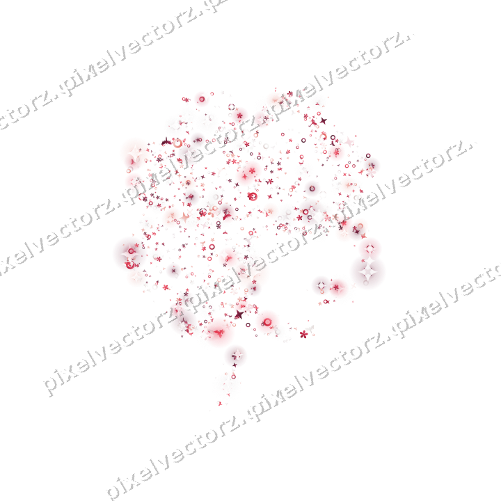 Seamless glitter four leaf clover in pink on a transparent background