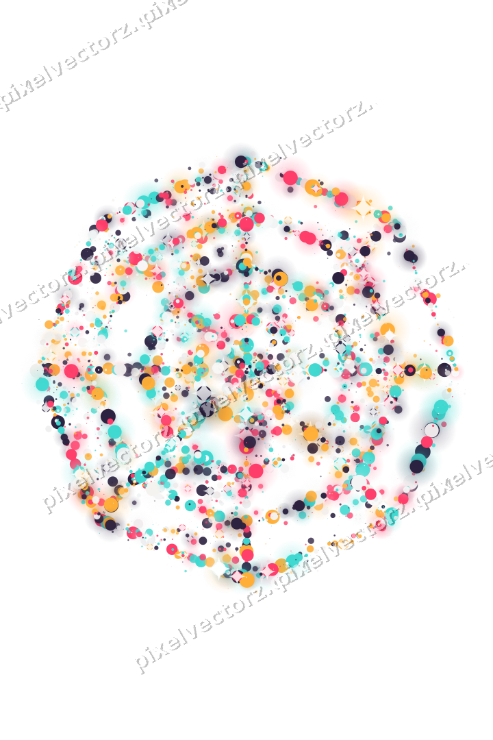 Seamless glitter spider web of dots on a transparent background