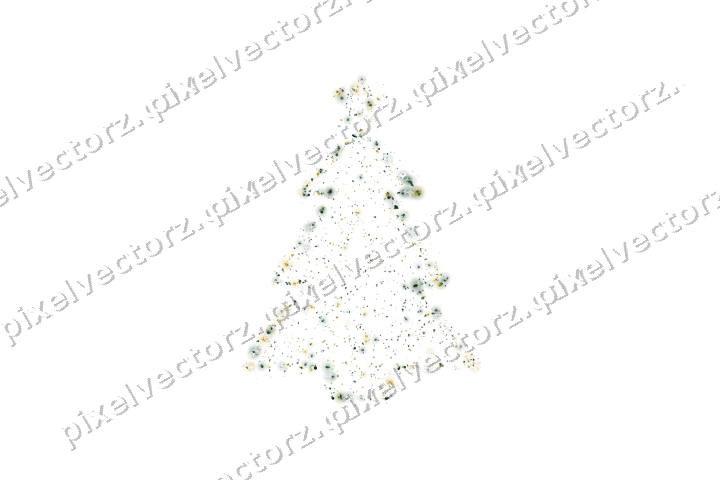 Seamless glitter christmas tree on a transparent background