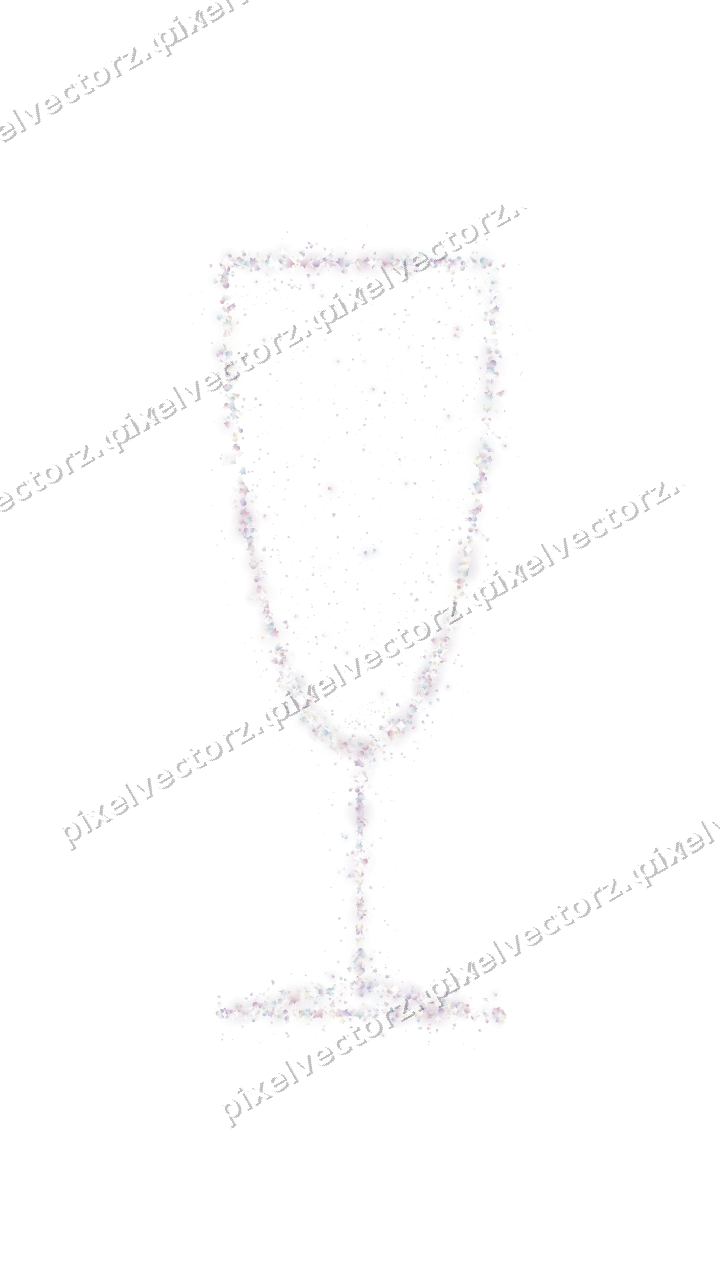 Seamless glitter champagne flute on a transparent background