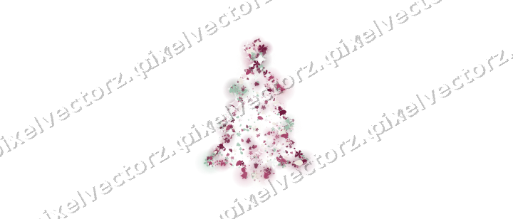 Seamless glitter christmas tree on a transparent background