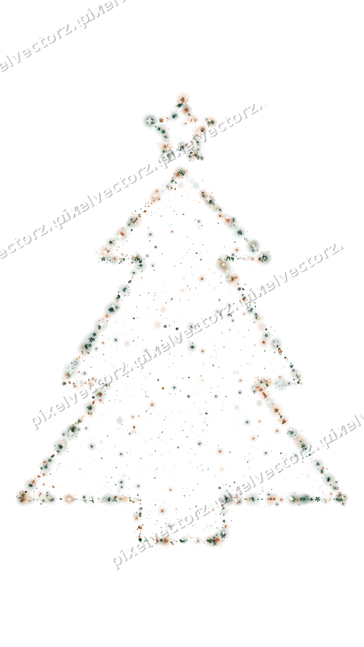 Seamless glitter christmas tree on a transparent background