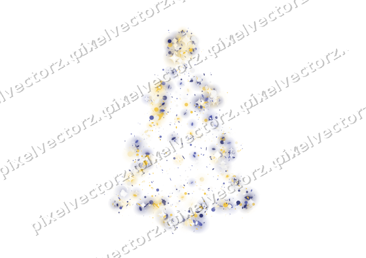 Seamless glitter christmas tree on a transparent background