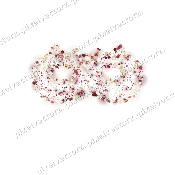 Seamless glitter carnival mask on a transparent background