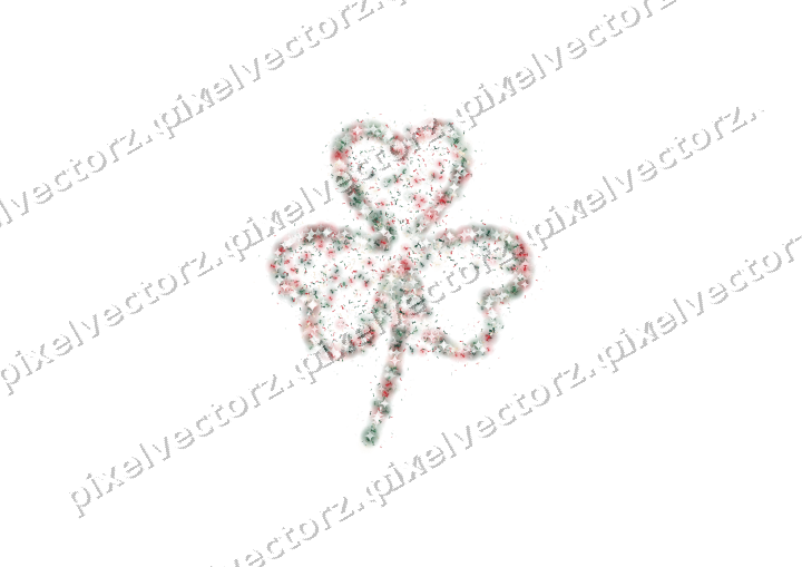 Seamless glitter shamrock in dark green on a transparent background
