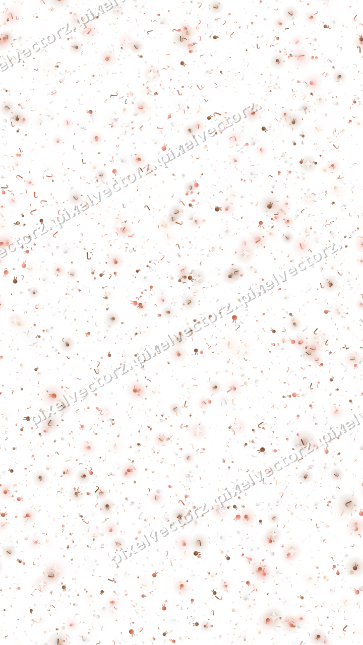 Seamless glitter scatter in orange and red on a transparent background