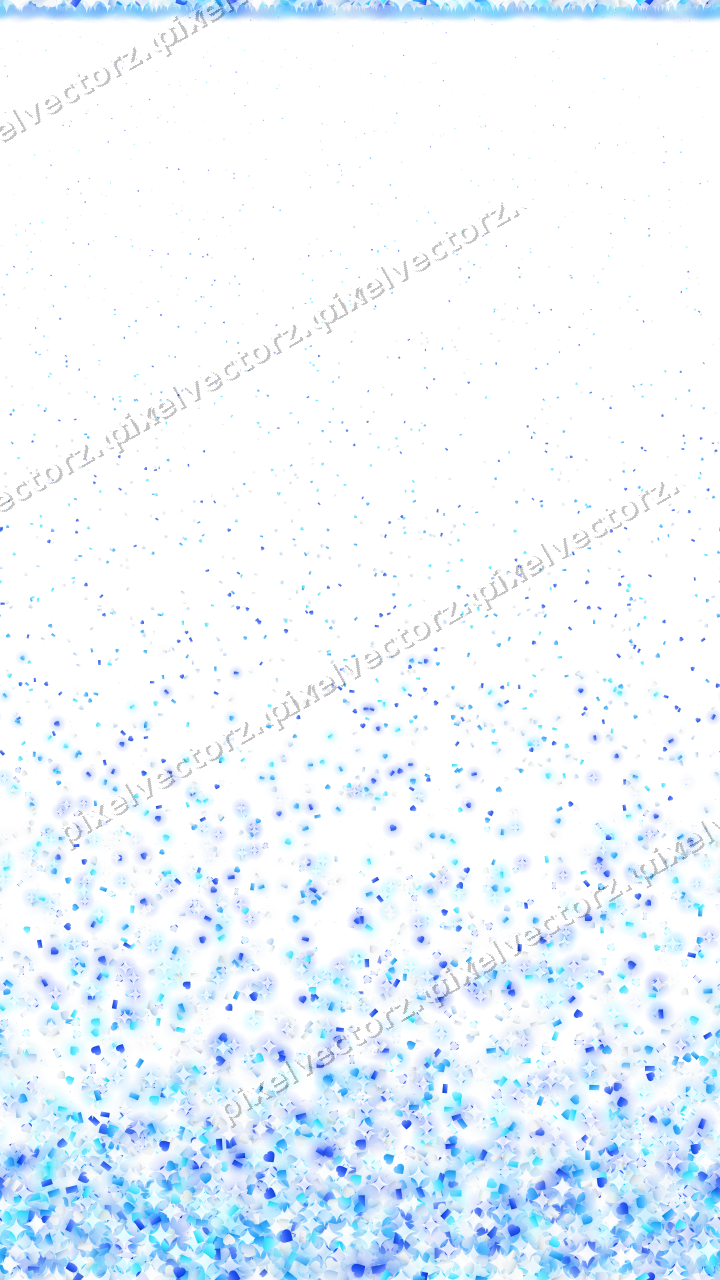 Seamless rising glitter in cyan and blue on a transparent background