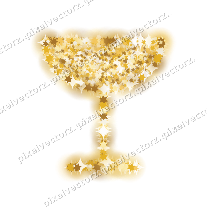 Seamless glitter champagne coupe of stars on a transparent background