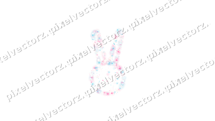 Seamless glitter easter bunny in pink on a transparent background