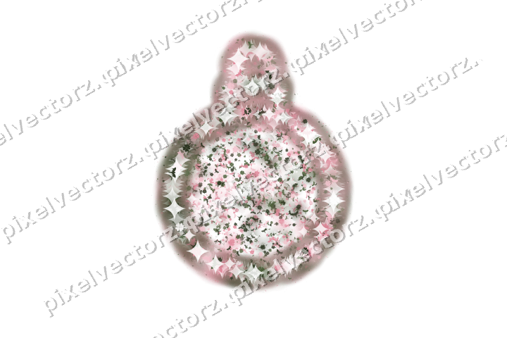 Seamless glitter bauble in pink on a transparent background
