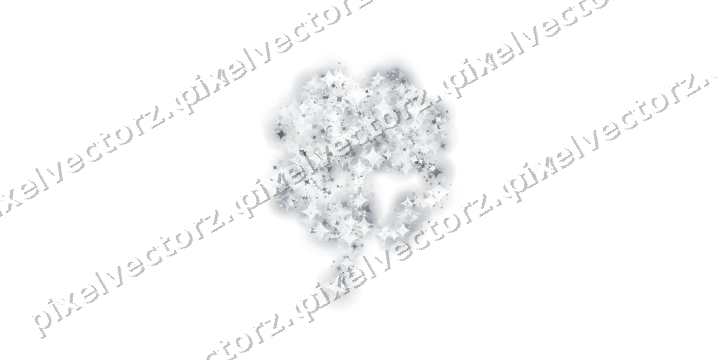Seamless glitter four leaf clover on a transparent background