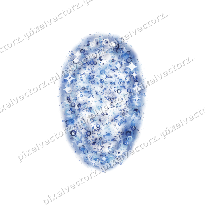 Seamless glitter easter egg in blue on a transparent background