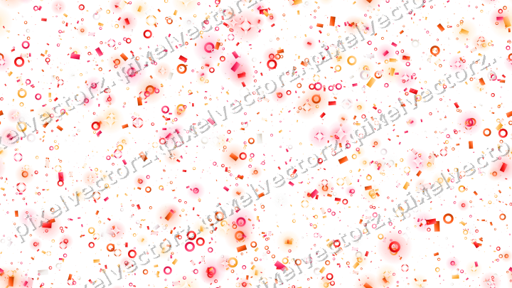 Seamless glitter scatter in red and orange on a transparent background