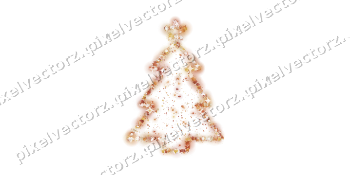 Seamless glitter christmas tree in orange on a transparent background