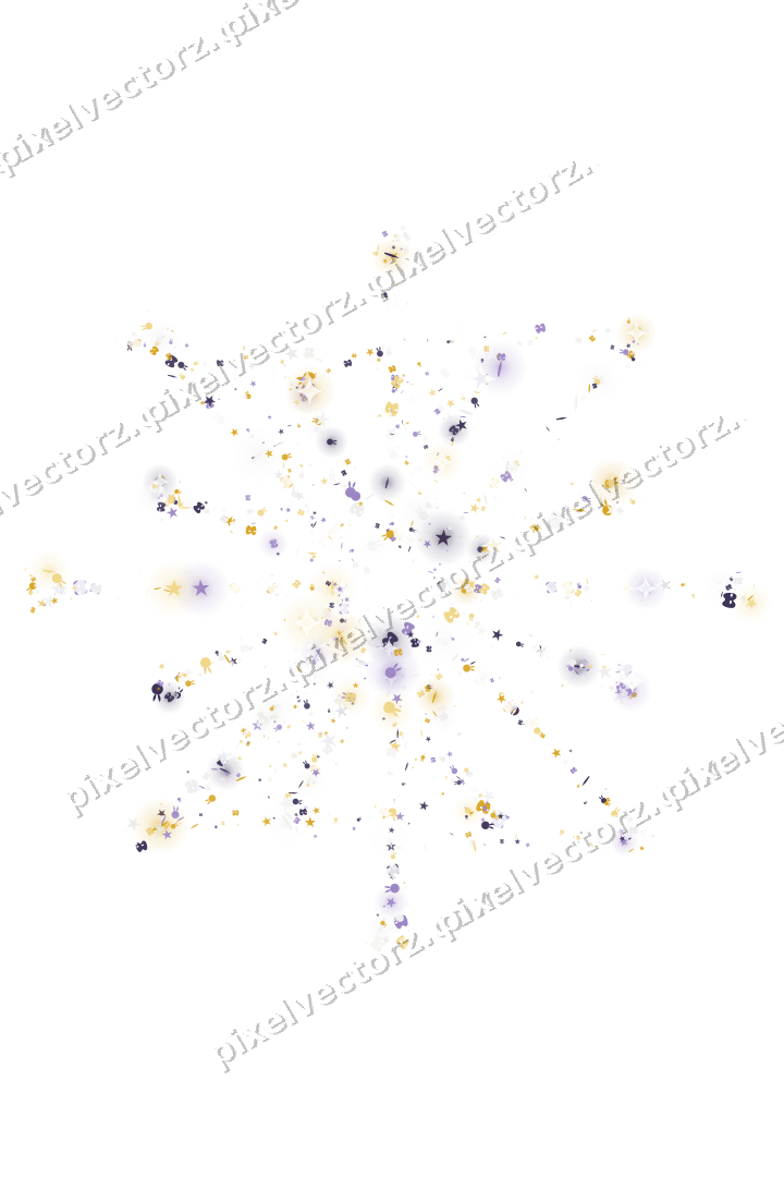 Seamless glitter firework in amber on a transparent background