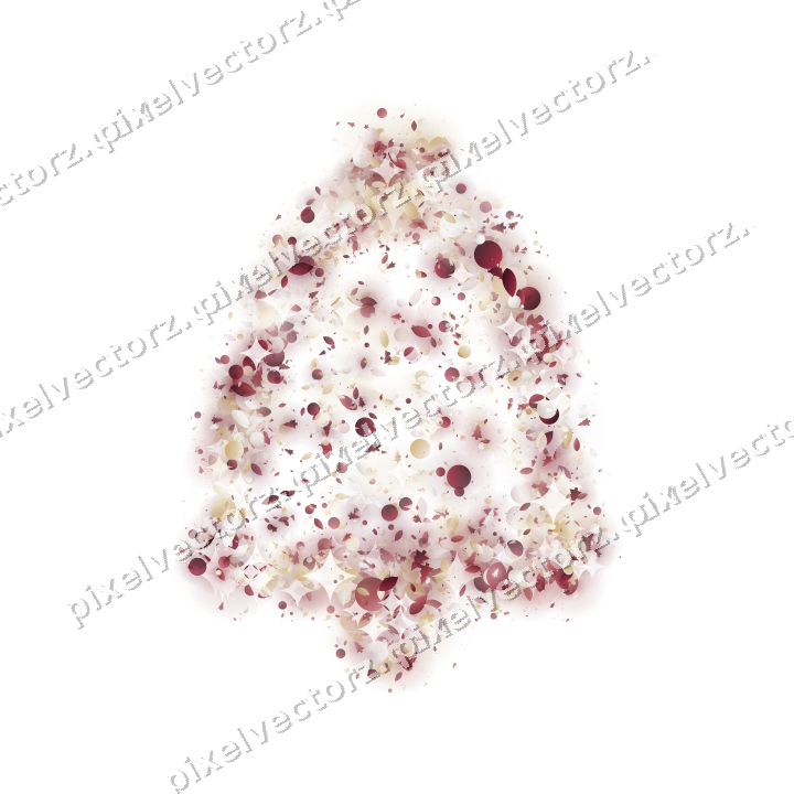 Seamless glitter bell in dark pink and red on a transparent background