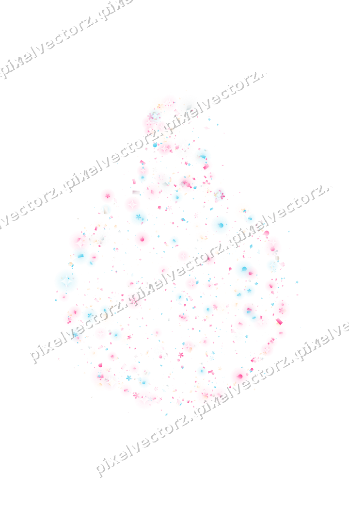 Seamless glitter bauble in pink and cyan on a transparent background