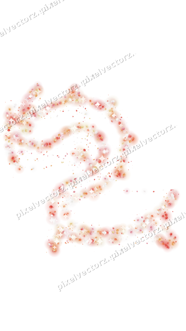 Seamless glitter dragon of balloons in red on a transparent background