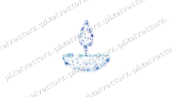 Seamless glitter diya lamp in blue on a transparent background