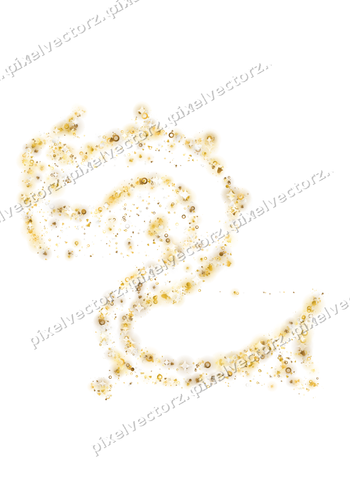 Seamless glitter dragon on a transparent background