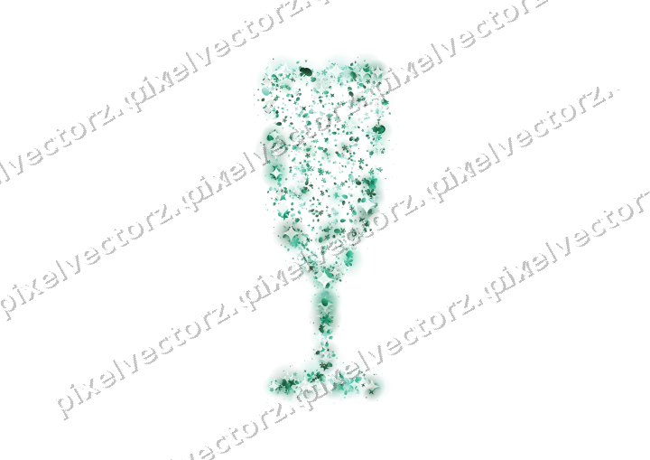 Seamless glitter champagne flute on a transparent background