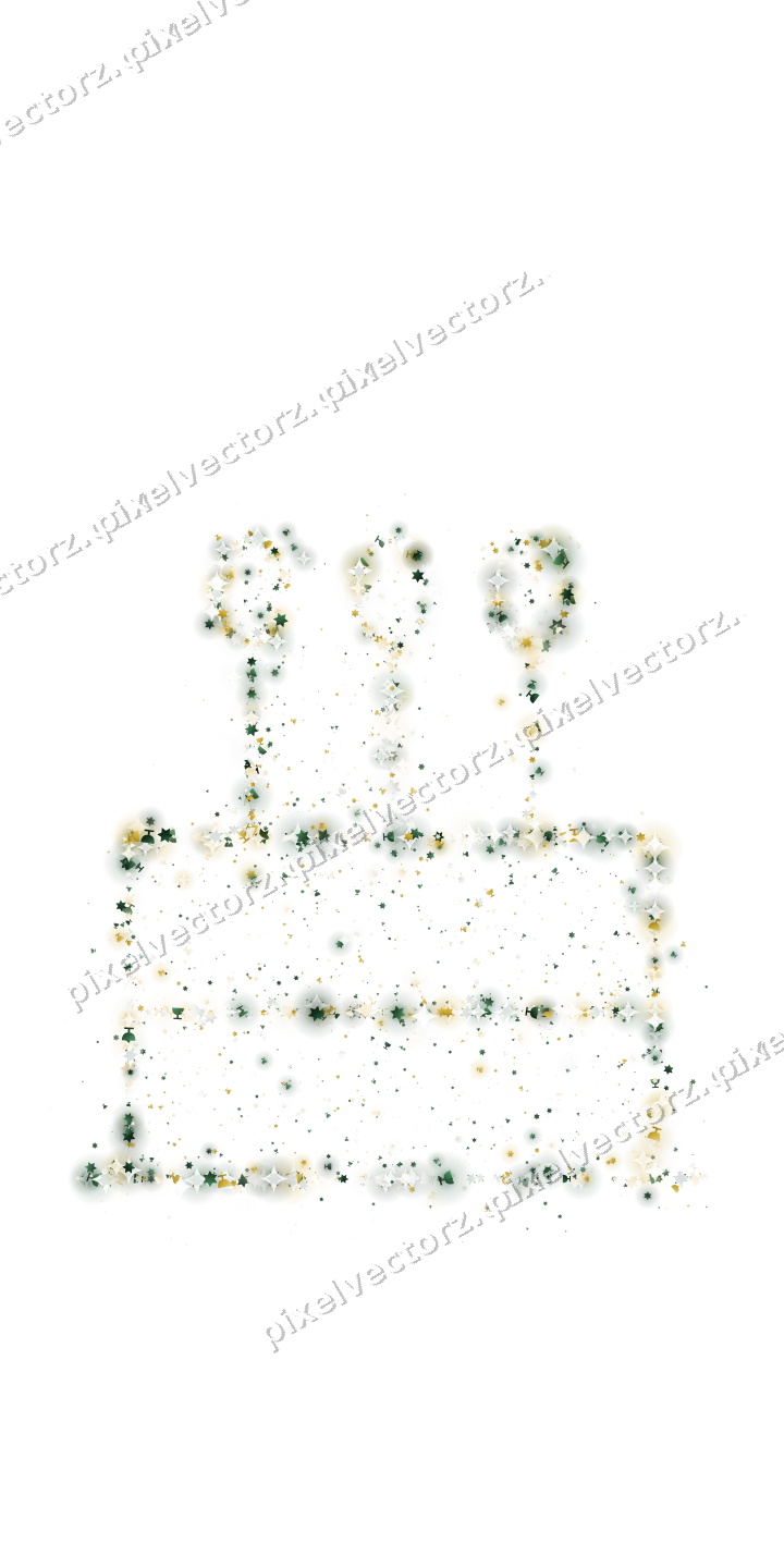 Seamless glitter birthday cake on a transparent background