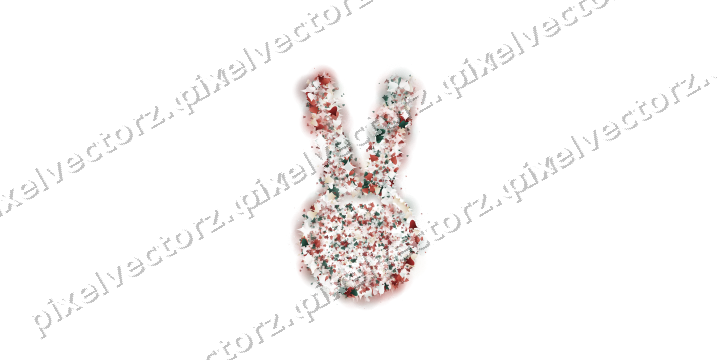 Seamless glitter easter bunny of bells on a transparent background