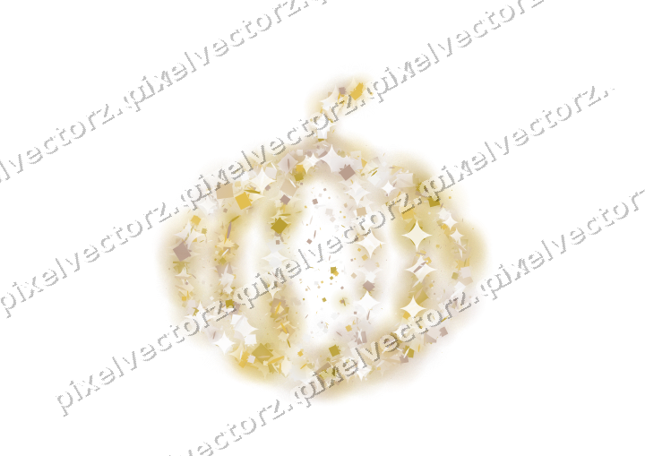 Seamless glitter pumpkin in amber on a transparent background